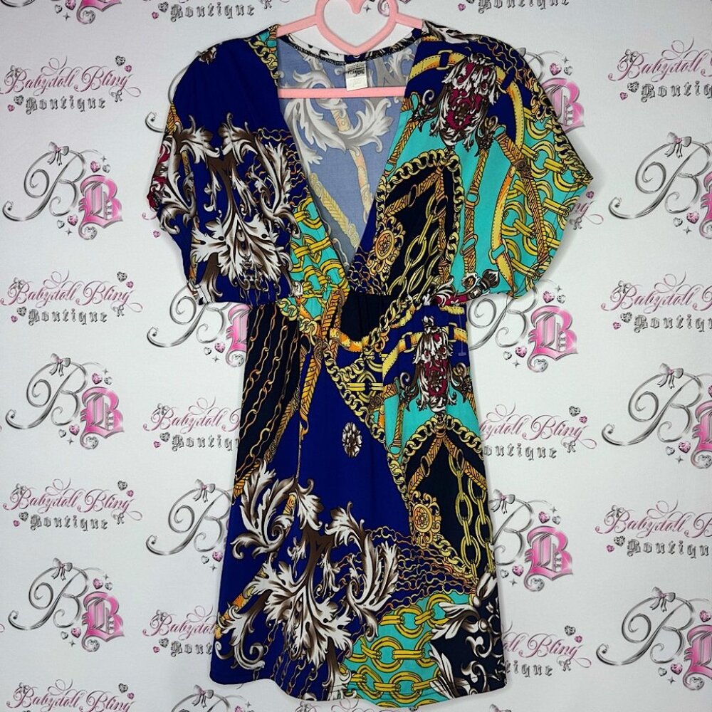 Cover me dress chain link luxe stretchy beach coverup tshirt dress stretchy